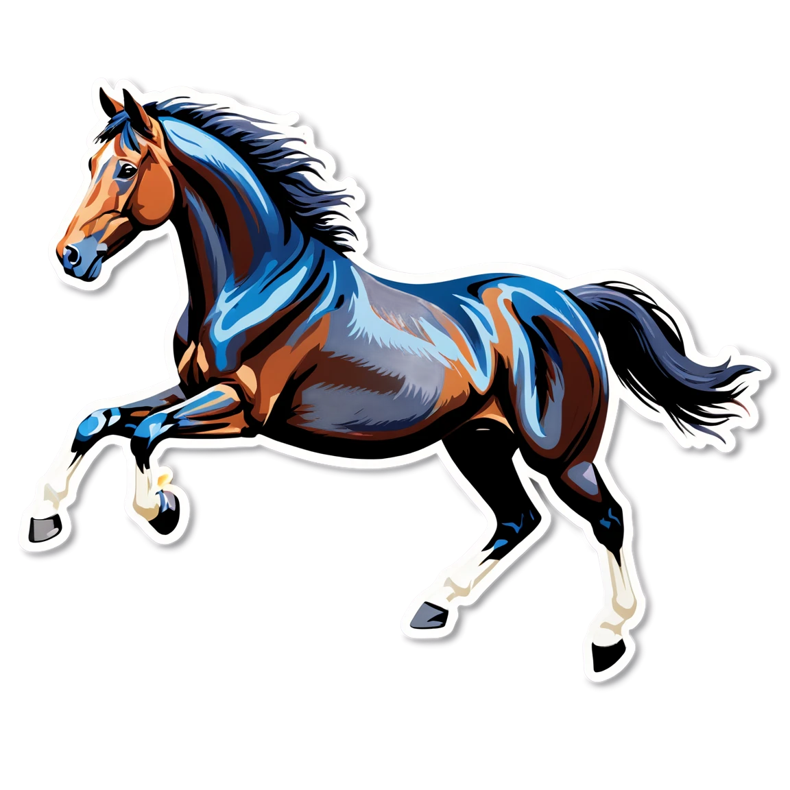 Horse galloping, horse sticker