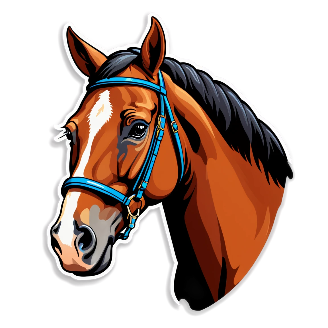 Horse wearing a bridle, horse sticker