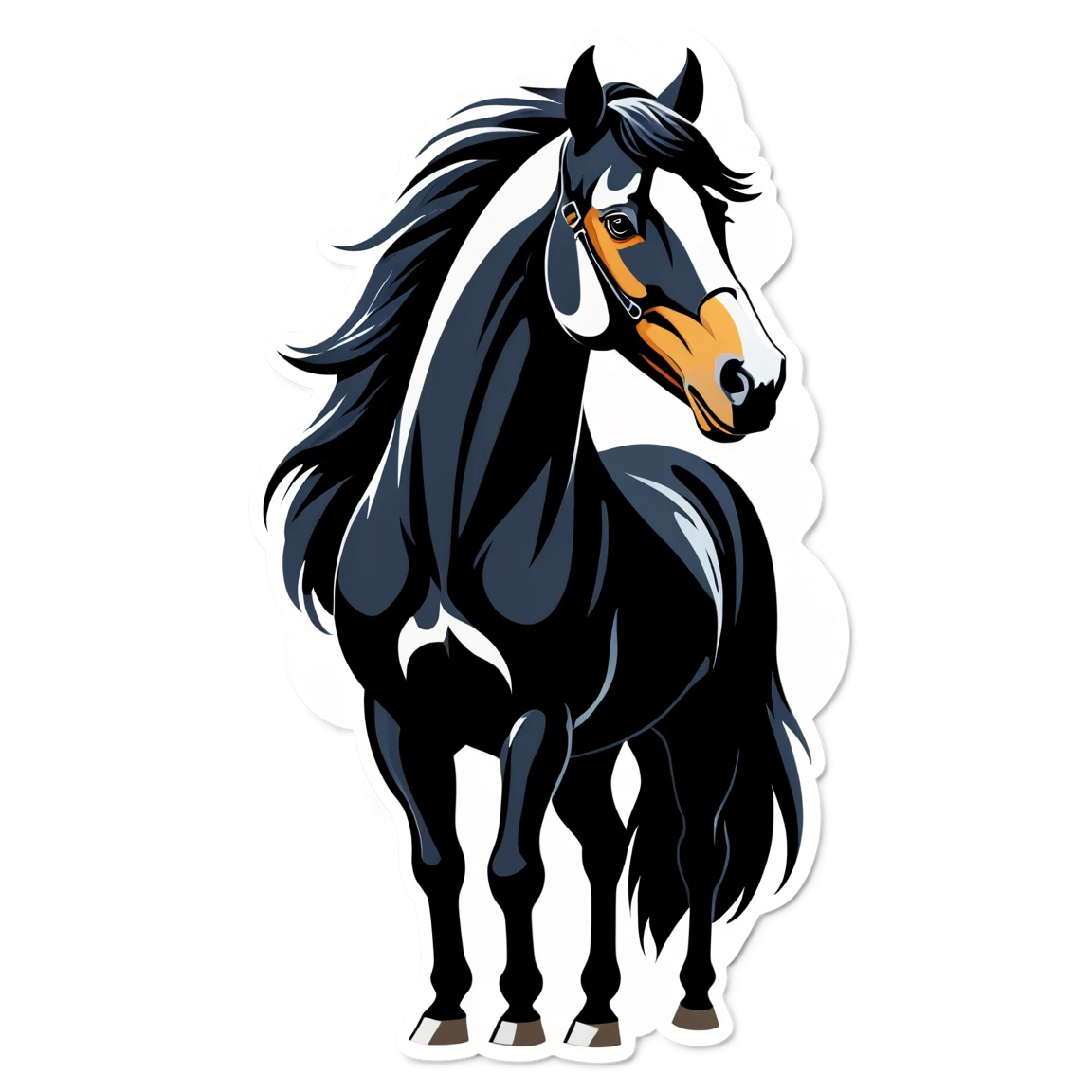 Black stallion, horse sticker