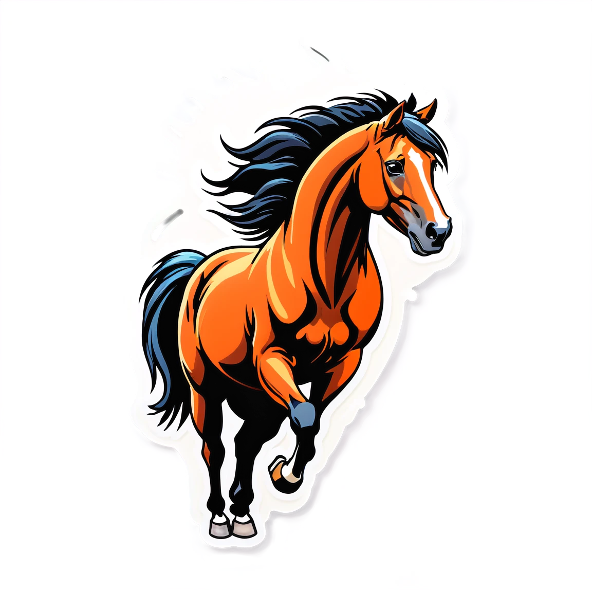 Wild mustang, horse sticker