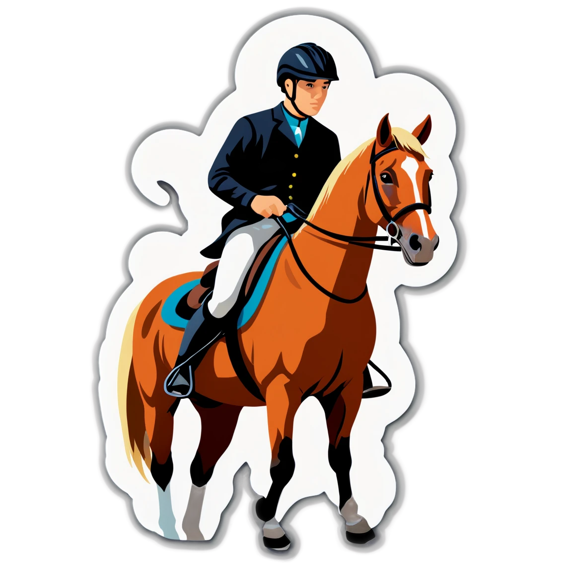 Horse with rider, horse sticker