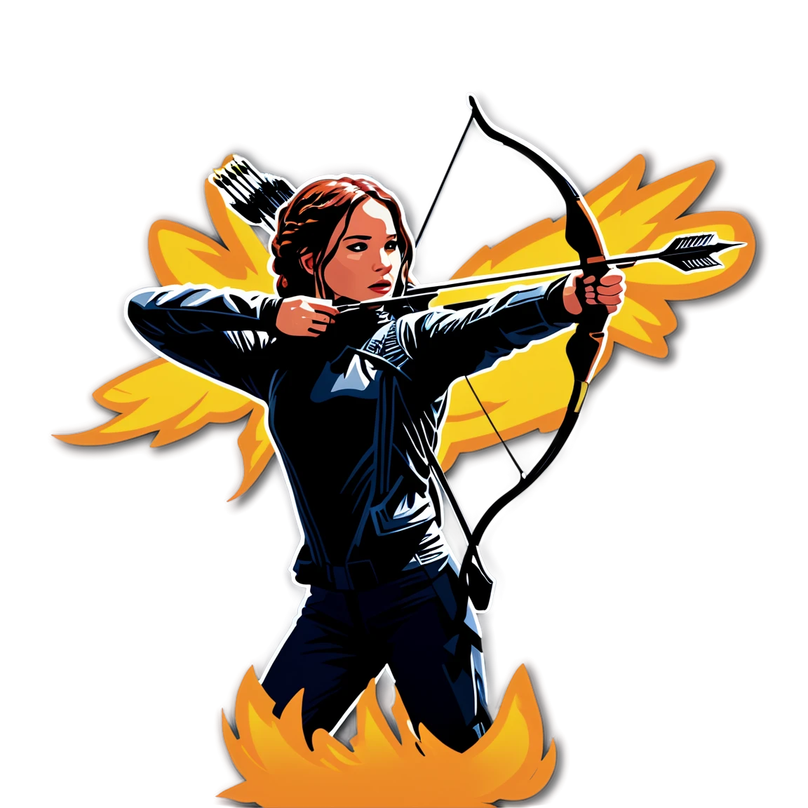 Hunger Games with bow and arrow, Hunger Games sticker