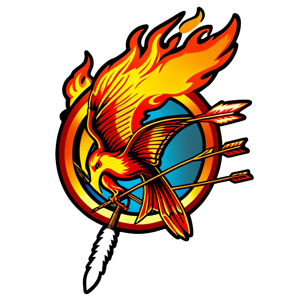 Hunger Games with flaming arrow, Hunger Games sticker