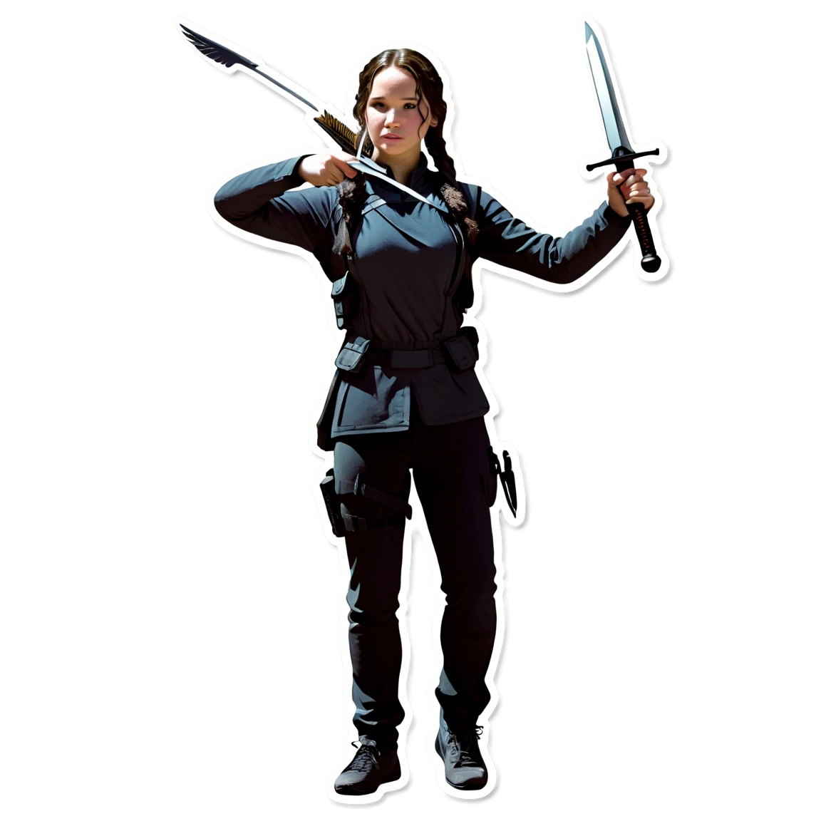 Hunger Games holding a sword, Hunger Games sticker