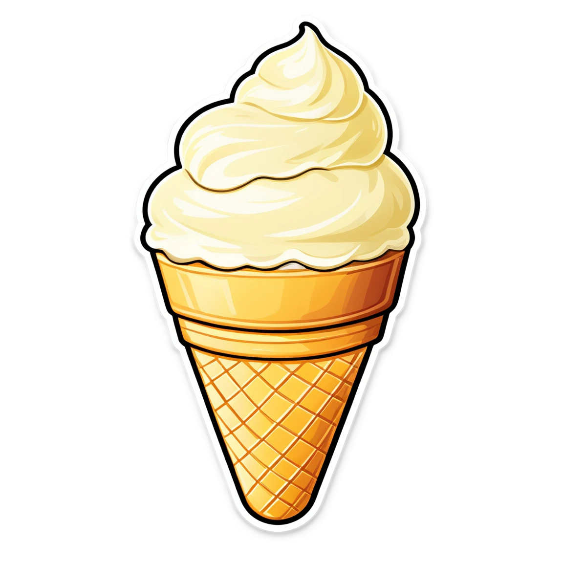 Vanilla ice cream, ice cream sticker