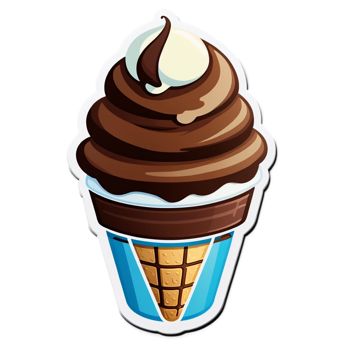 Chocolate ice cream, ice cream sticker