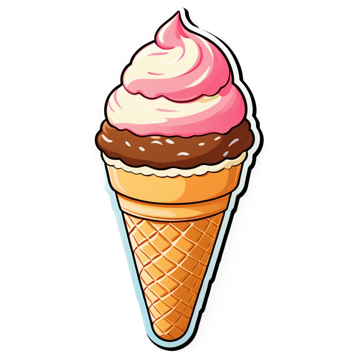 Ice cream cone, ice cream sticker