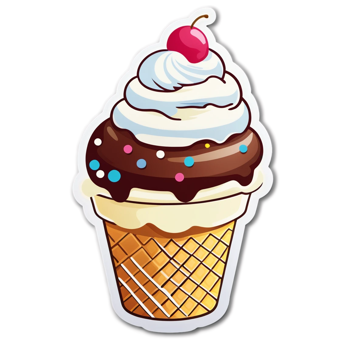 Ice cream sundae, ice cream sticker