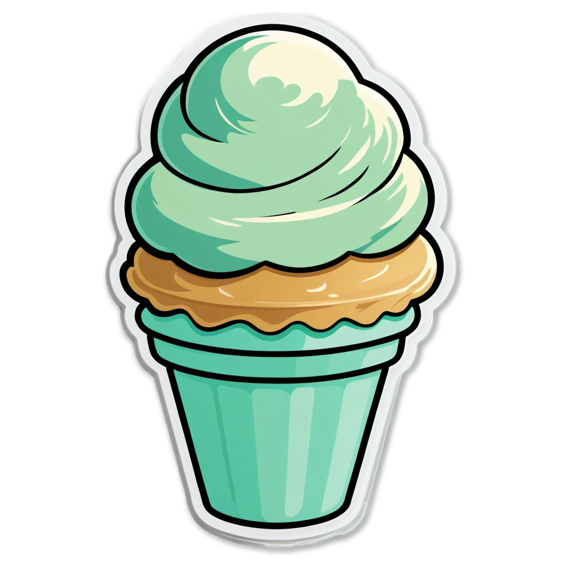 Mint ice cream, ice cream sticker