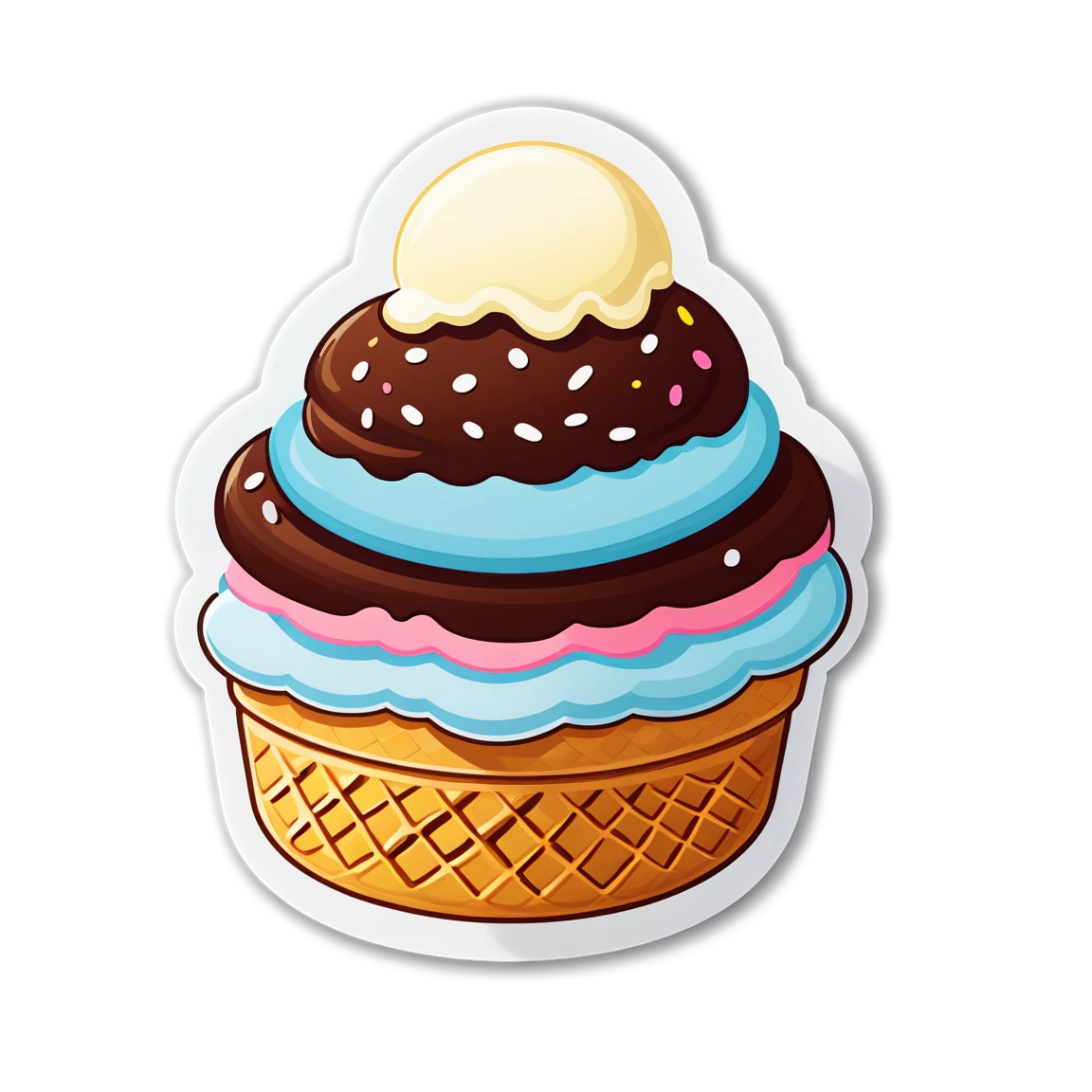 Ice cream sandwich, ice cream sticker