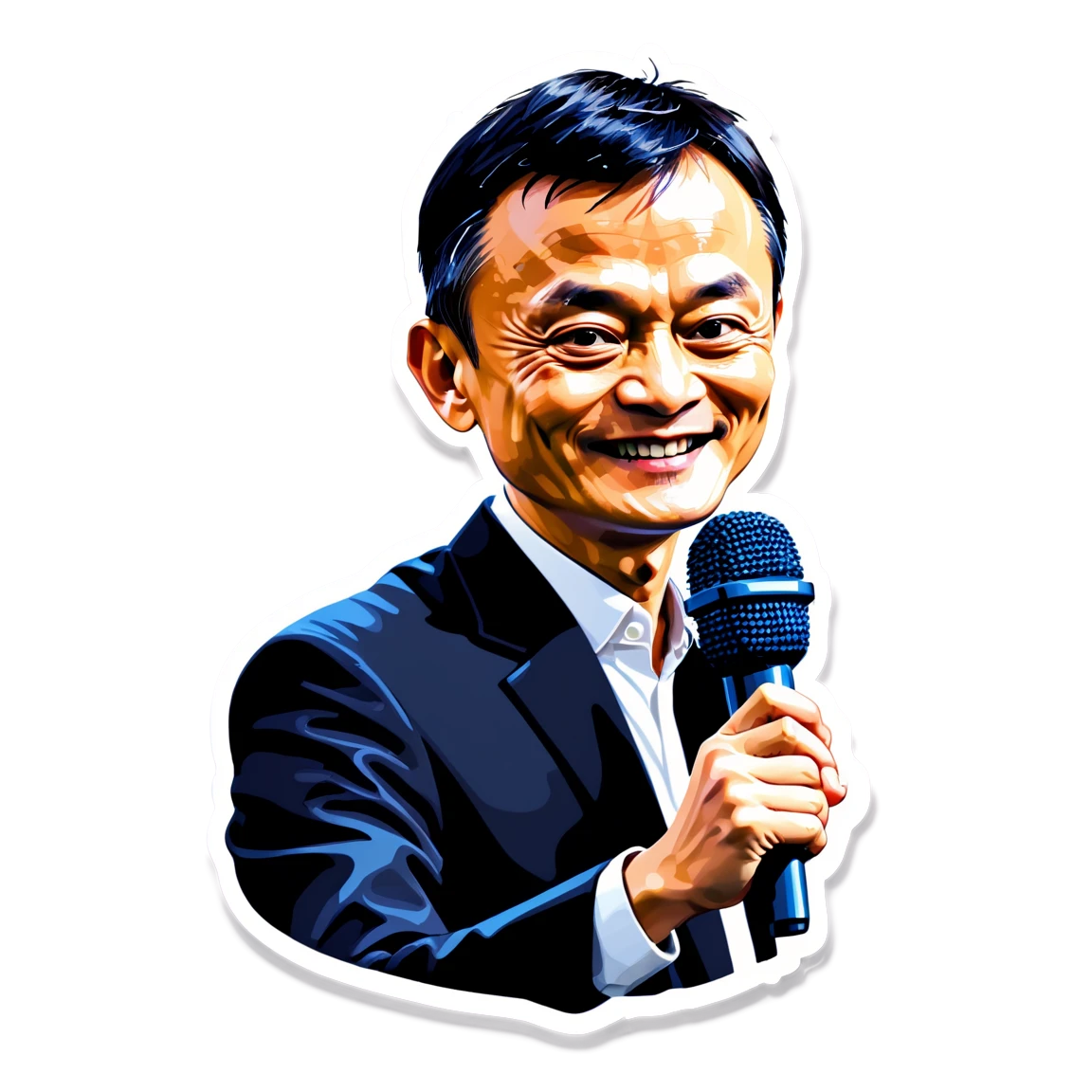 Jack Ma holding a microphone, Jack Ma sticker