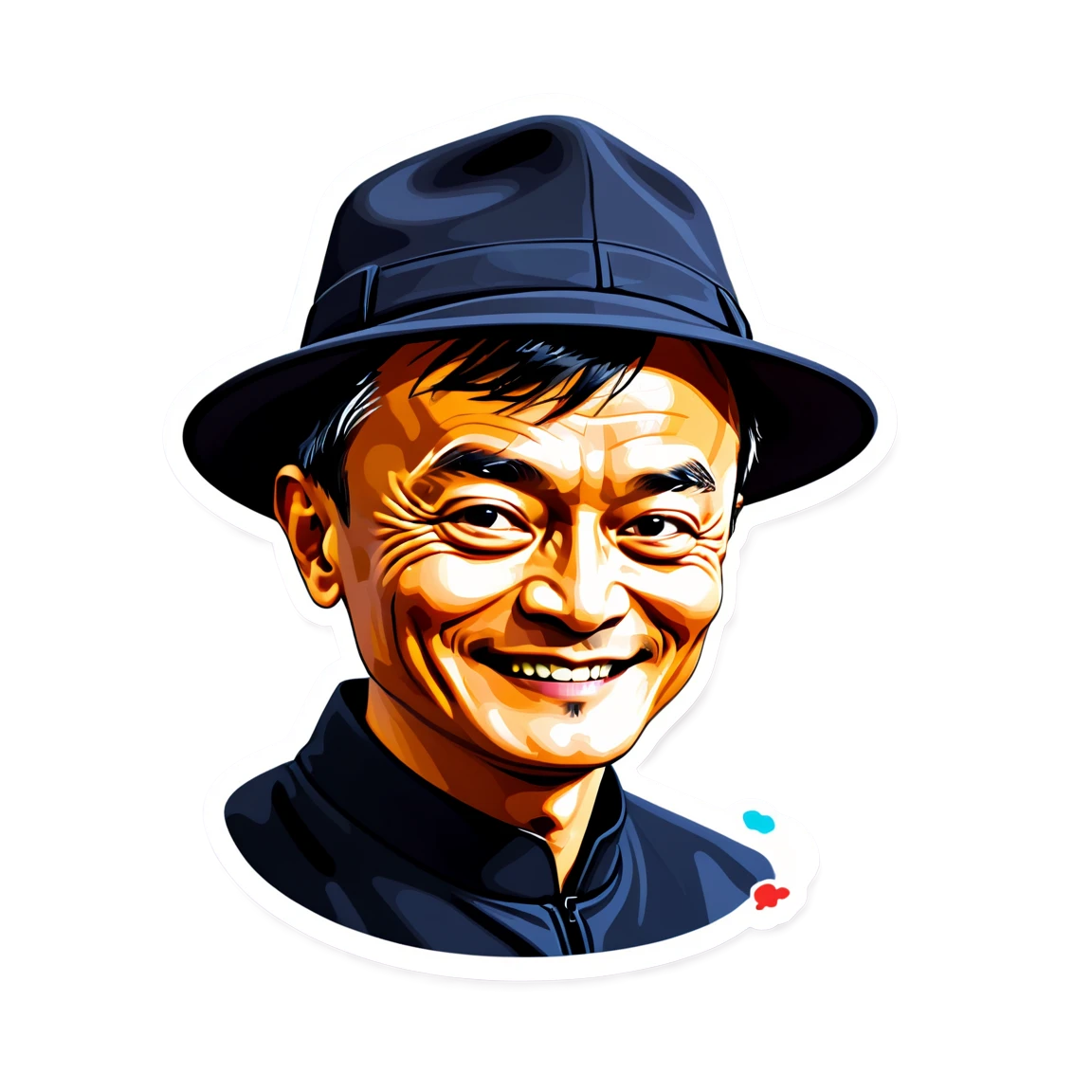 Jack Ma wearing hat, Jack Ma sticker