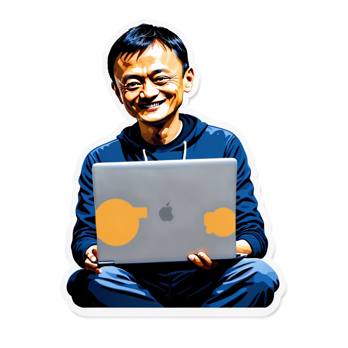 Jack Ma with laptop, Jack Ma sticker