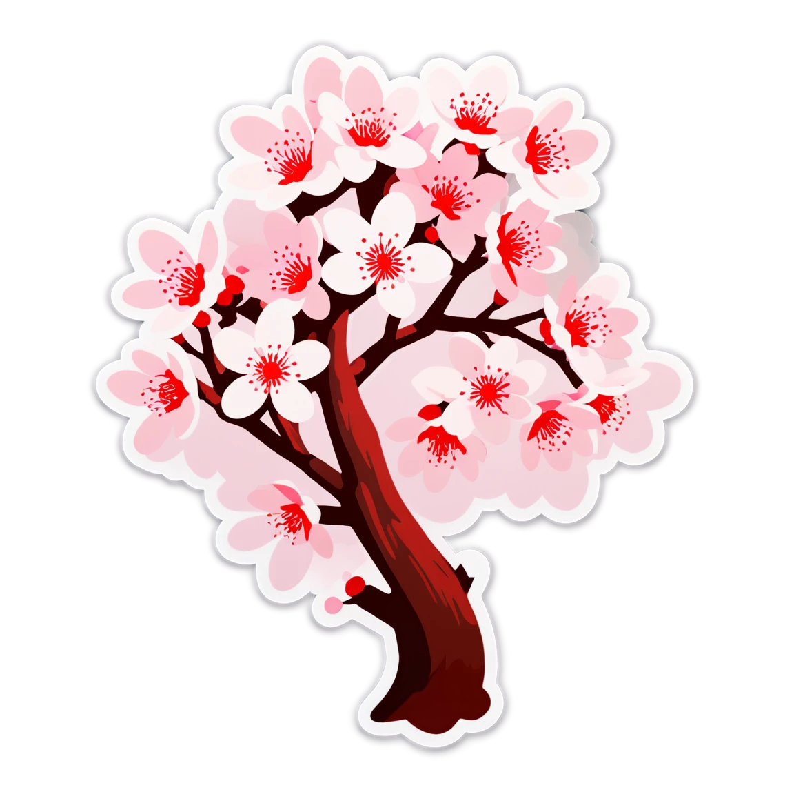 Japanese sticker with cherry blossoms