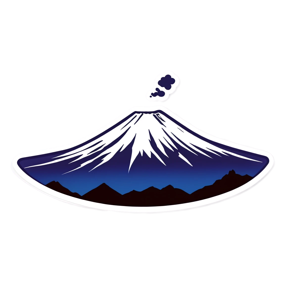 Japanese sticker on Mount Fuji