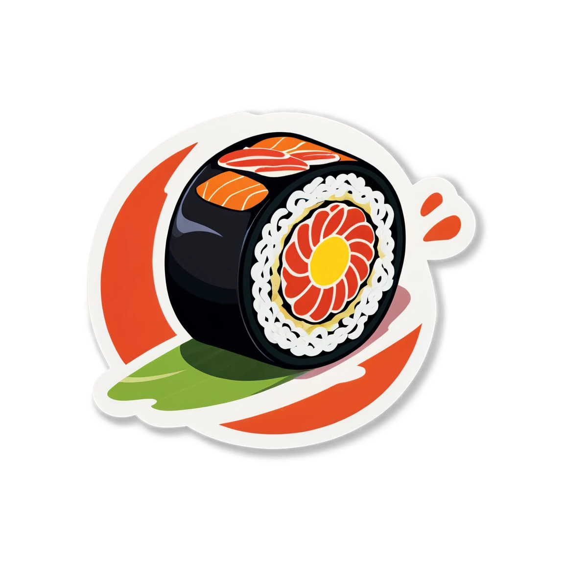 Japanese sticker with sushi roll