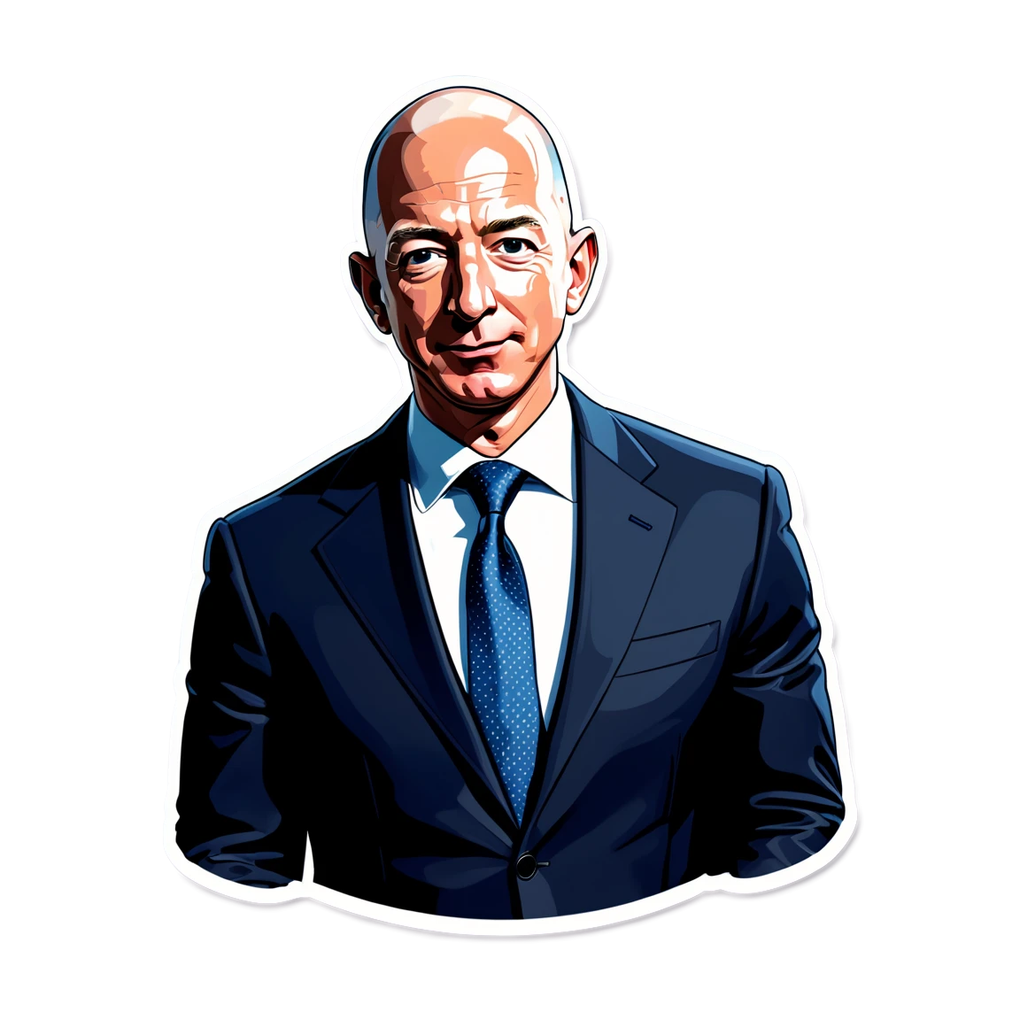 Jeff Bezos in suit, entrepreneur sticker, Jeff Bezos sticker