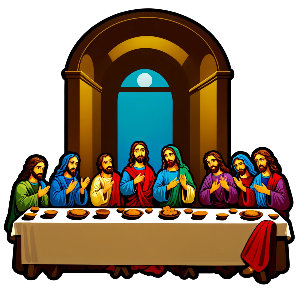 Jesus sticker at the last supper