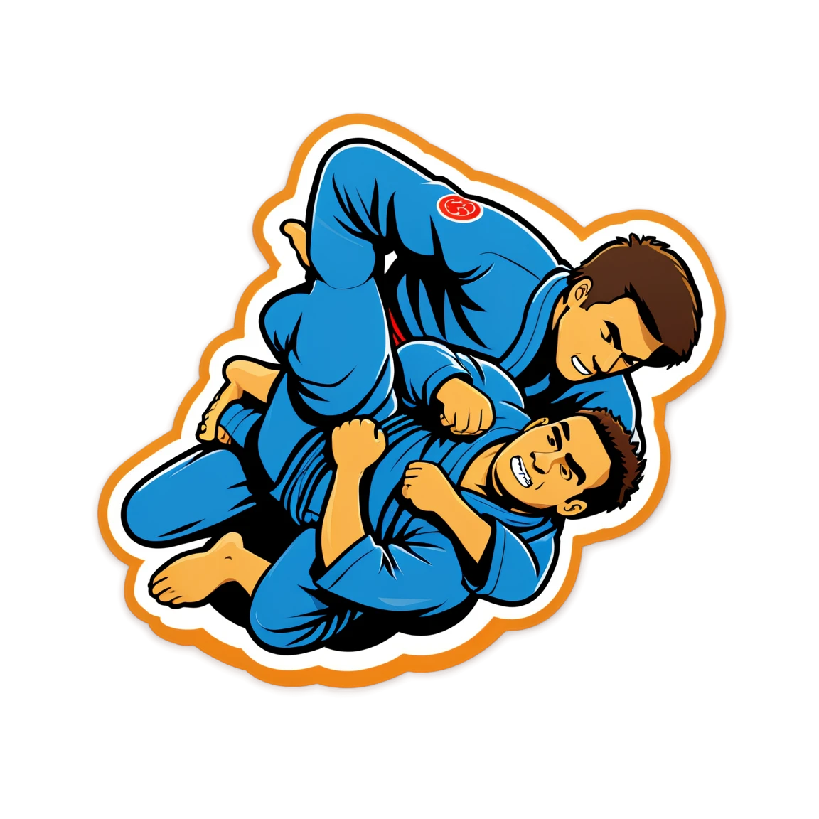 Jiu Jitsu performing a submission, martial arts sticker, Jiu Jitsu sticker