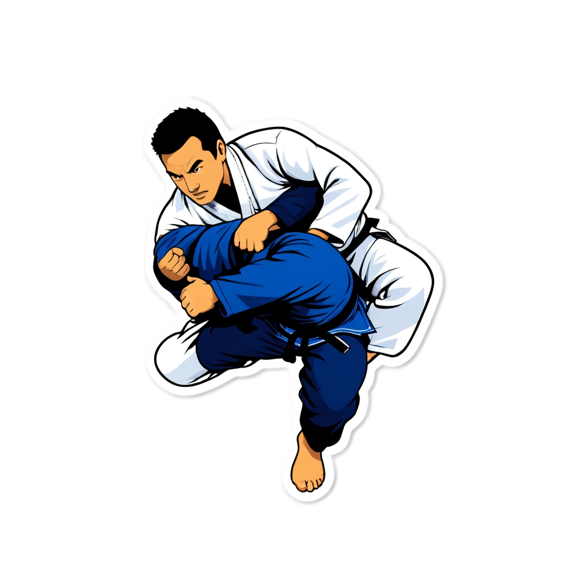 Jiu Jitsu executing an escape, martial arts sticker, Jiu Jitsu sticker