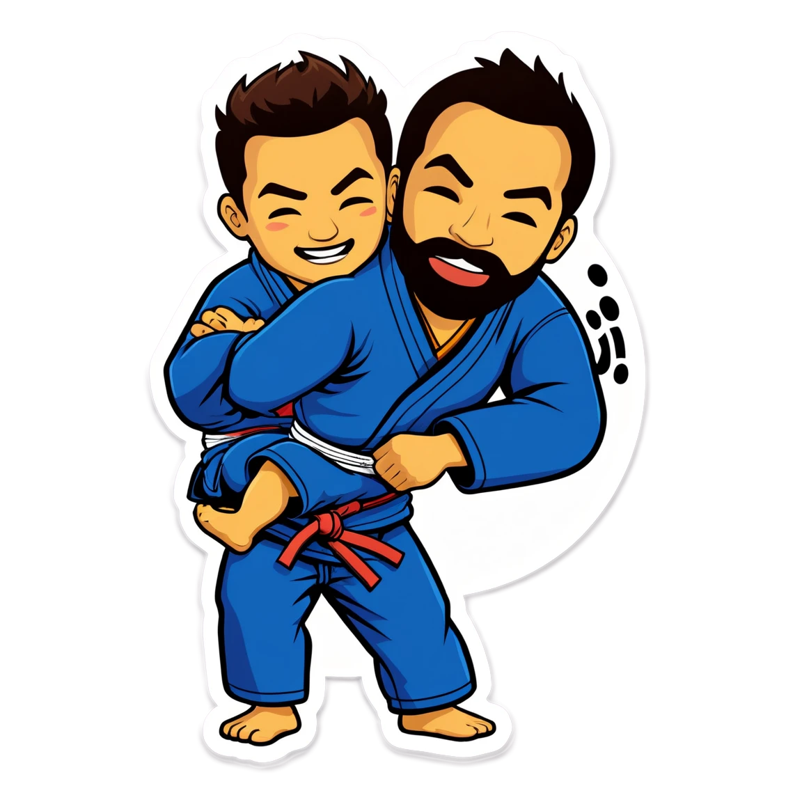 Jiu Jitsu performing a choke, martial arts sticker, Jiu Jitsu sticker