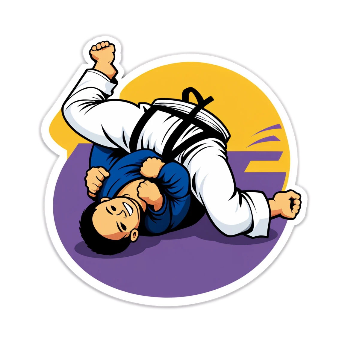 Jiu Jitsu on the mat, martial arts sticker, Jiu Jitsu sticker