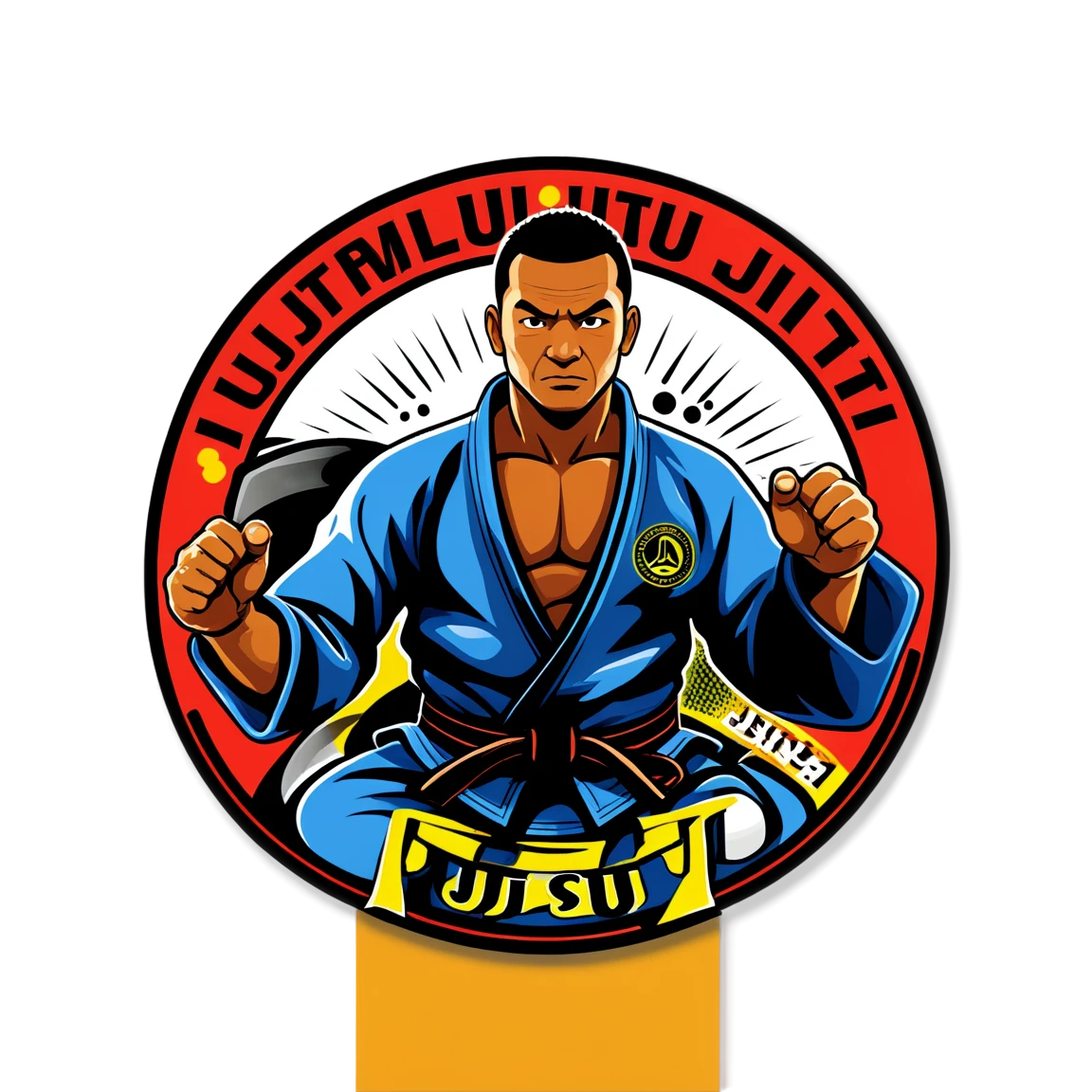 Jiu Jitsu training, martial arts sticker, Jiu Jitsu sticker