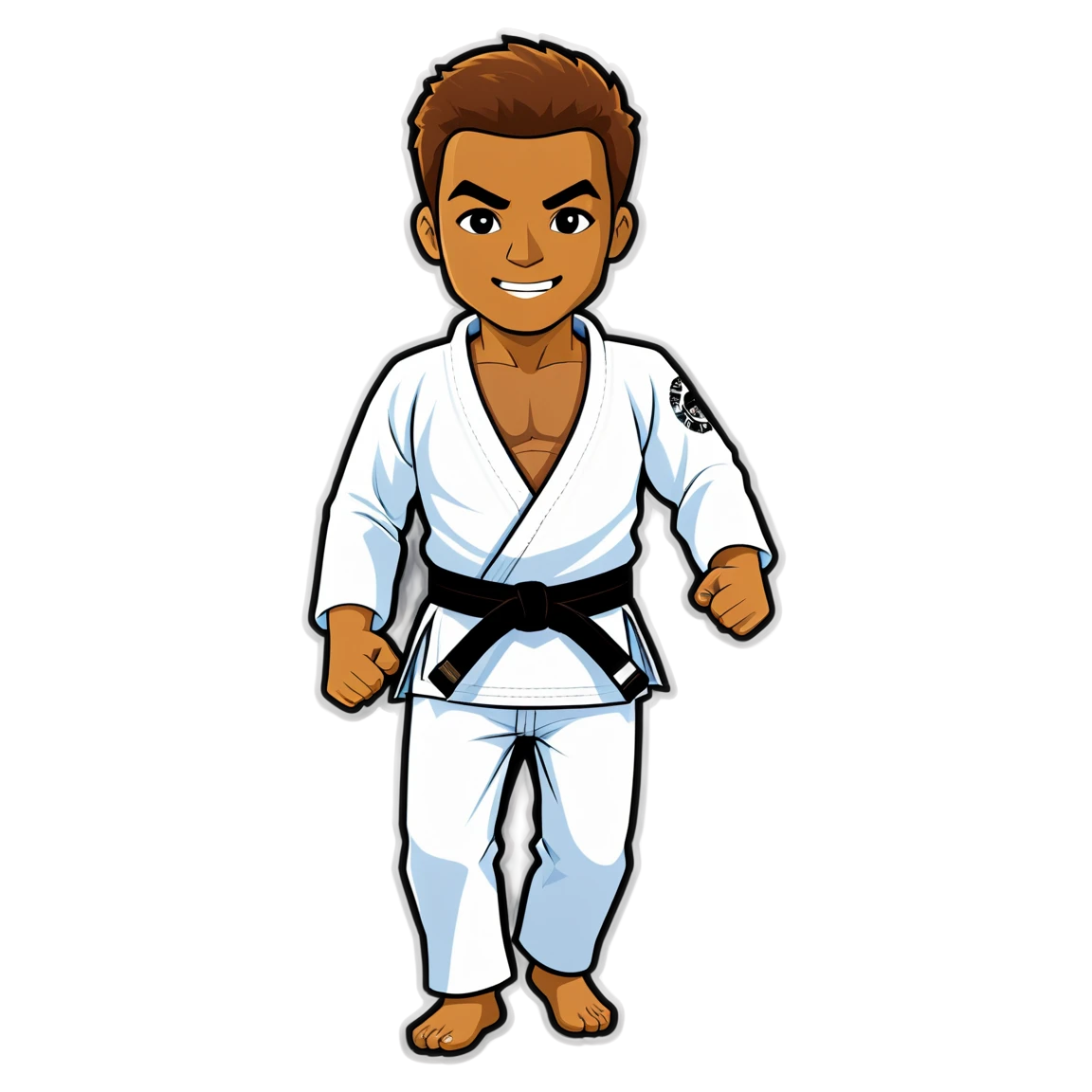 Jiu Jitsu wearing a belt, martial arts sticker, Jiu Jitsu sticker