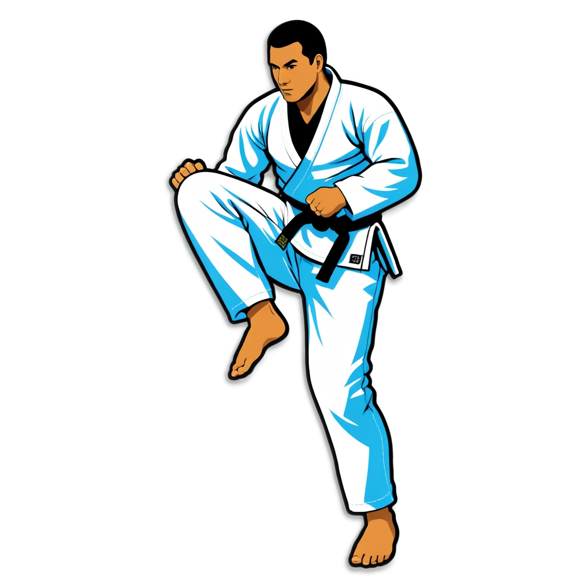 Jiu Jitsu with an instructor, martial arts sticker, Jiu Jitsu sticker