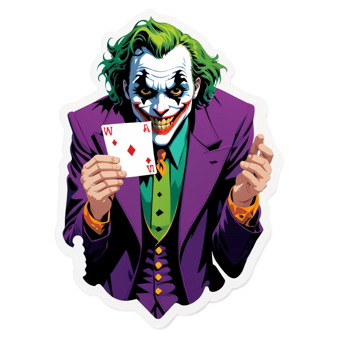 Joker holding a playing card, Joker sticker