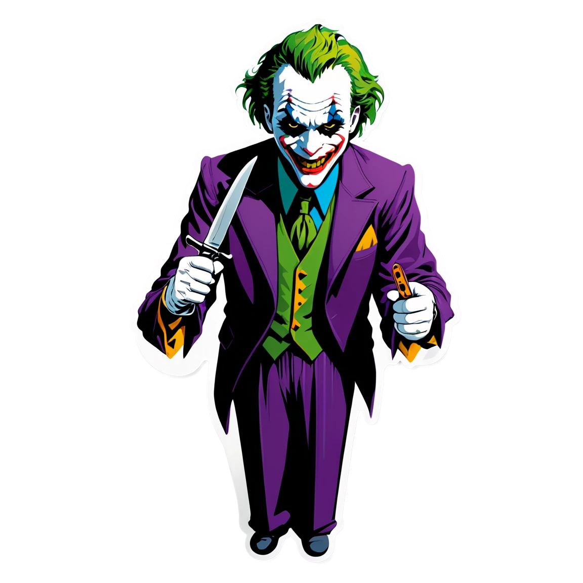 Joker holding a knife, Joker sticker