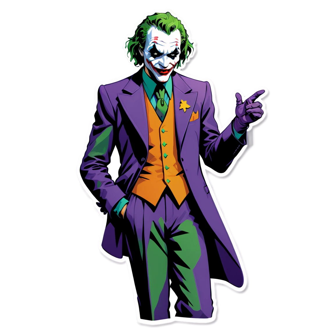 Joker wearing a purple suit, Joker sticker