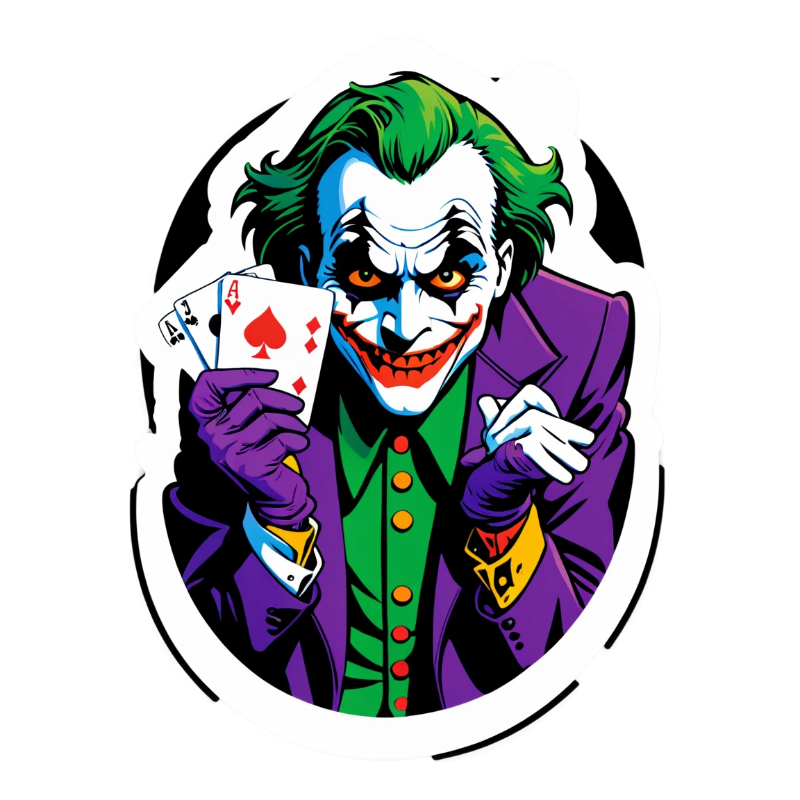 Joker holding a joker card, Joker sticker