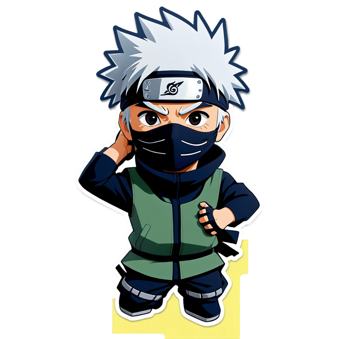 Kakashi wearing a face mask, ninja sticker, Kakashi sticker