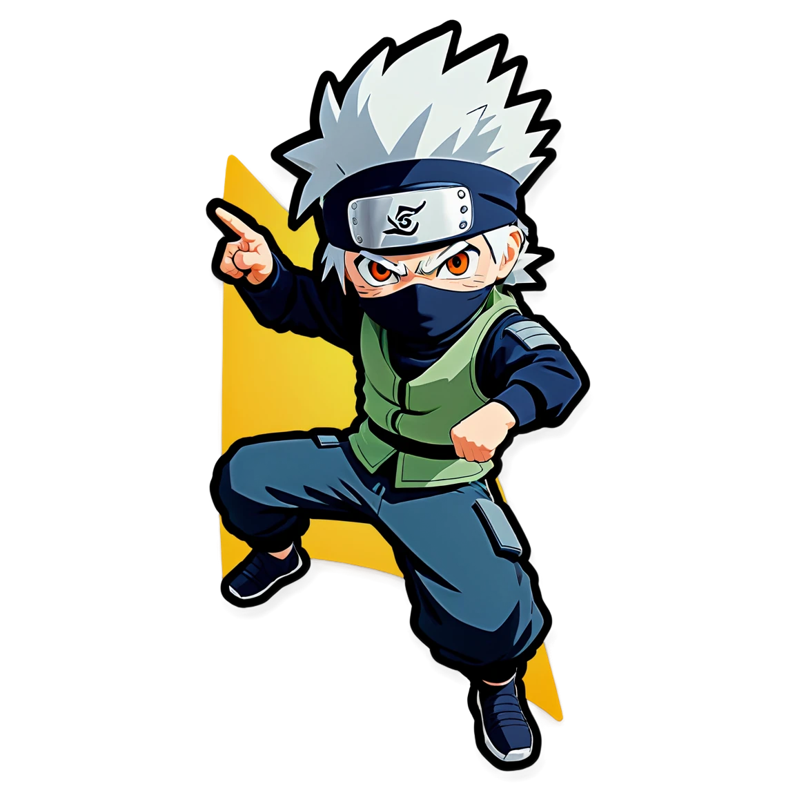 Kakashi mask off, ninja sticker, Kakashi sticker