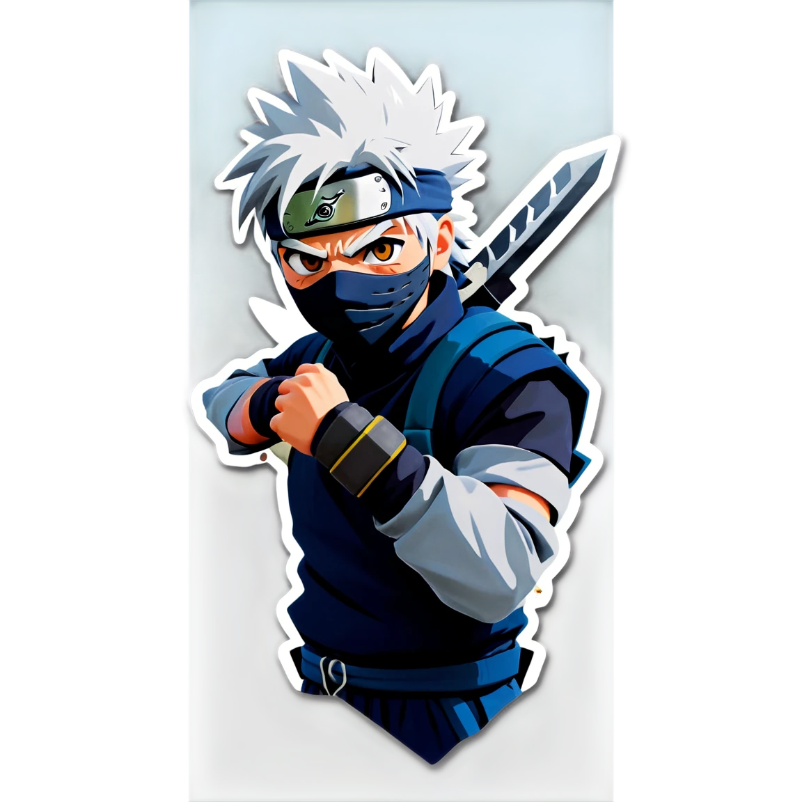 Kakashi holding a kunai, ninja sticker, Kakashi sticker