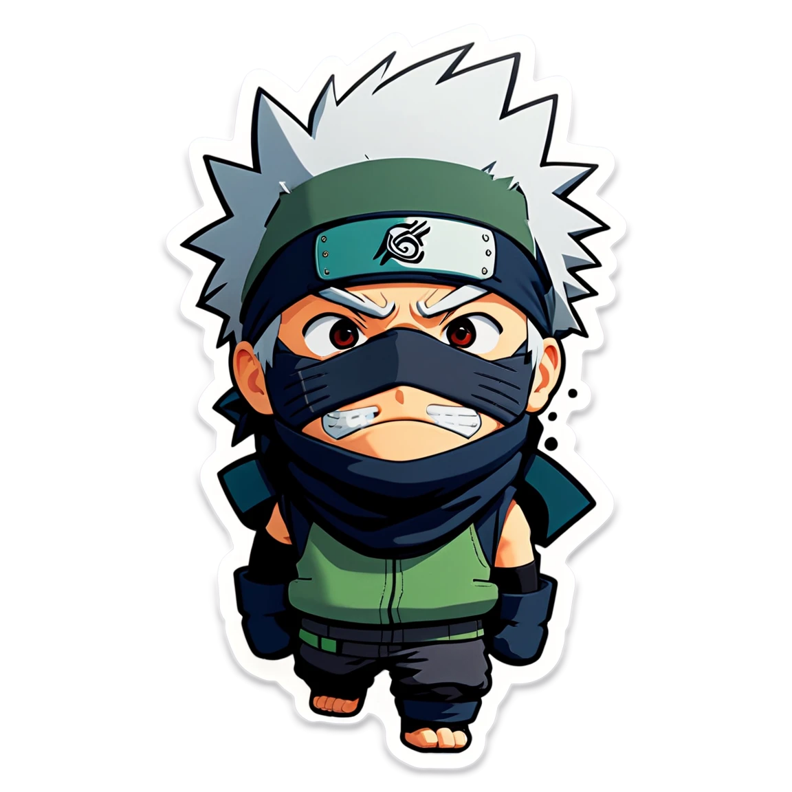 Kakashi in battle stance, ninja sticker, Kakashi sticker