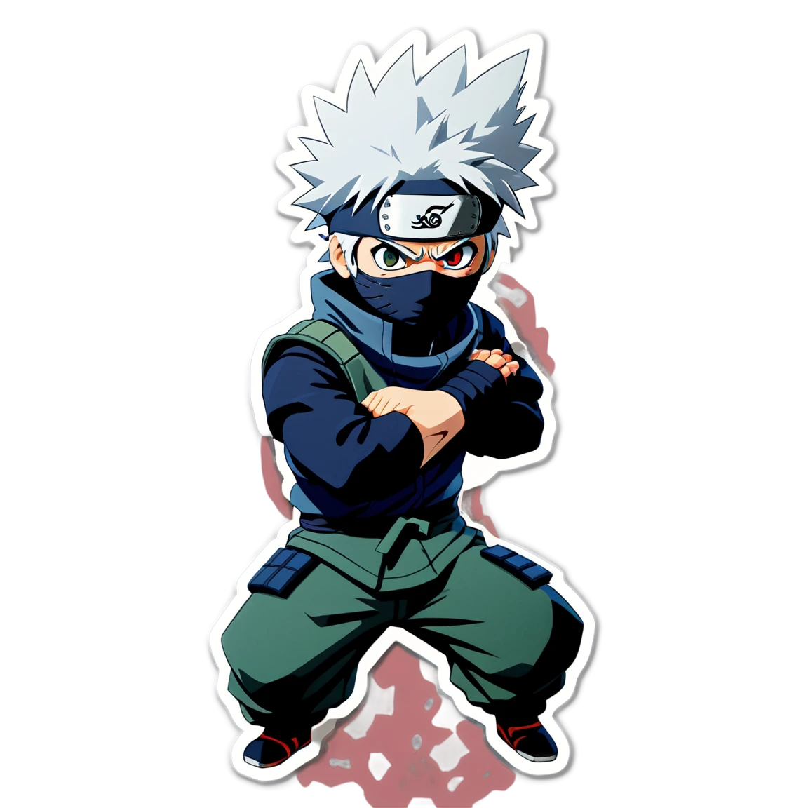 Kakashi with ninja headband, ninja sticker, Kakashi sticker