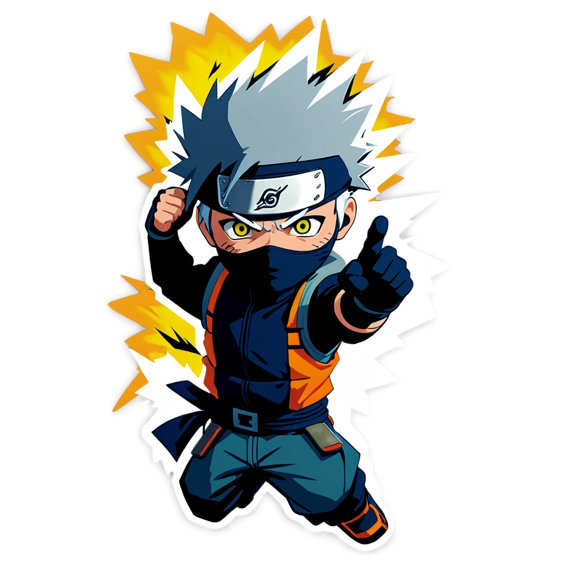 Kakashi in Anbu gear, ninja sticker, Kakashi sticker