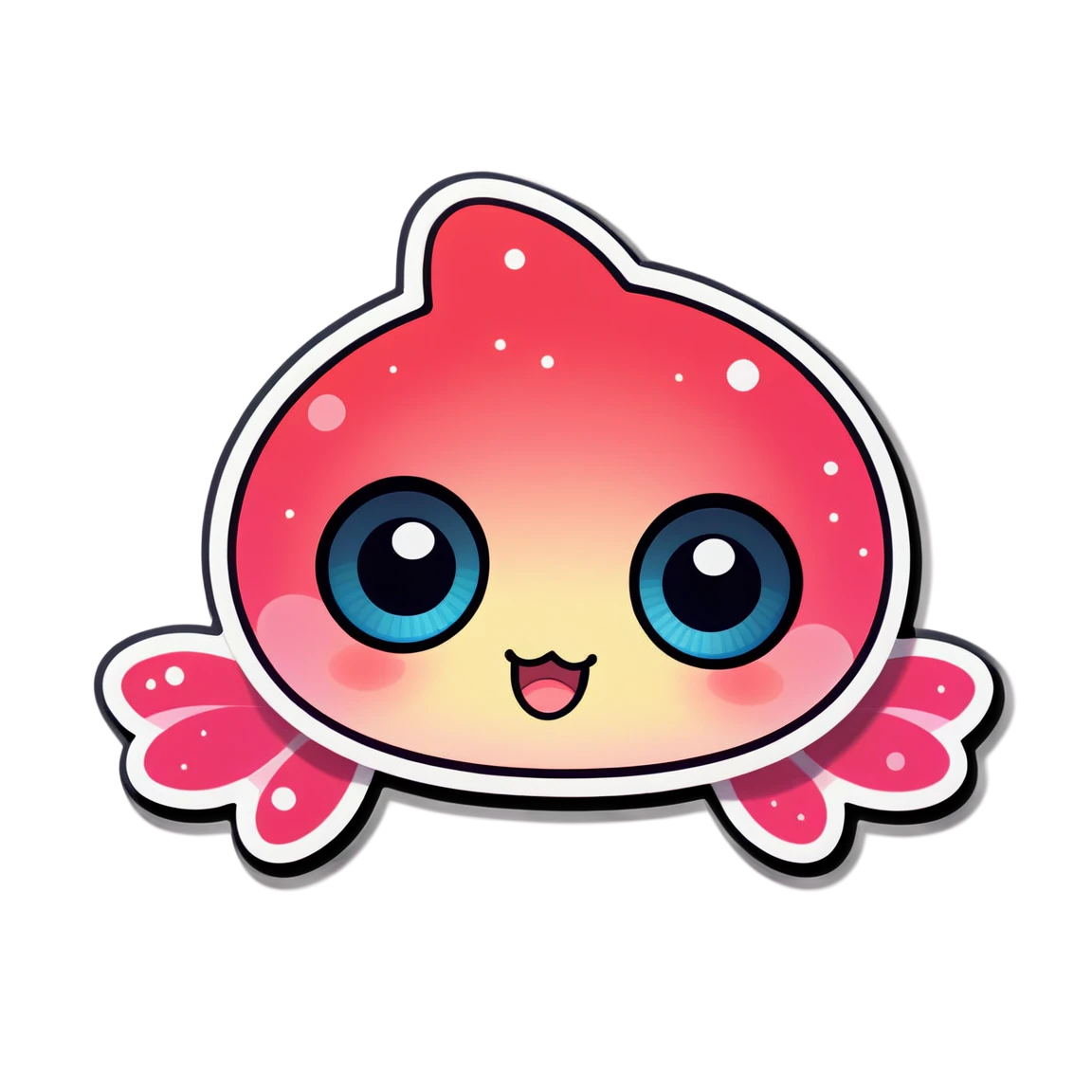 Kawaii sticker with sparkling eyes