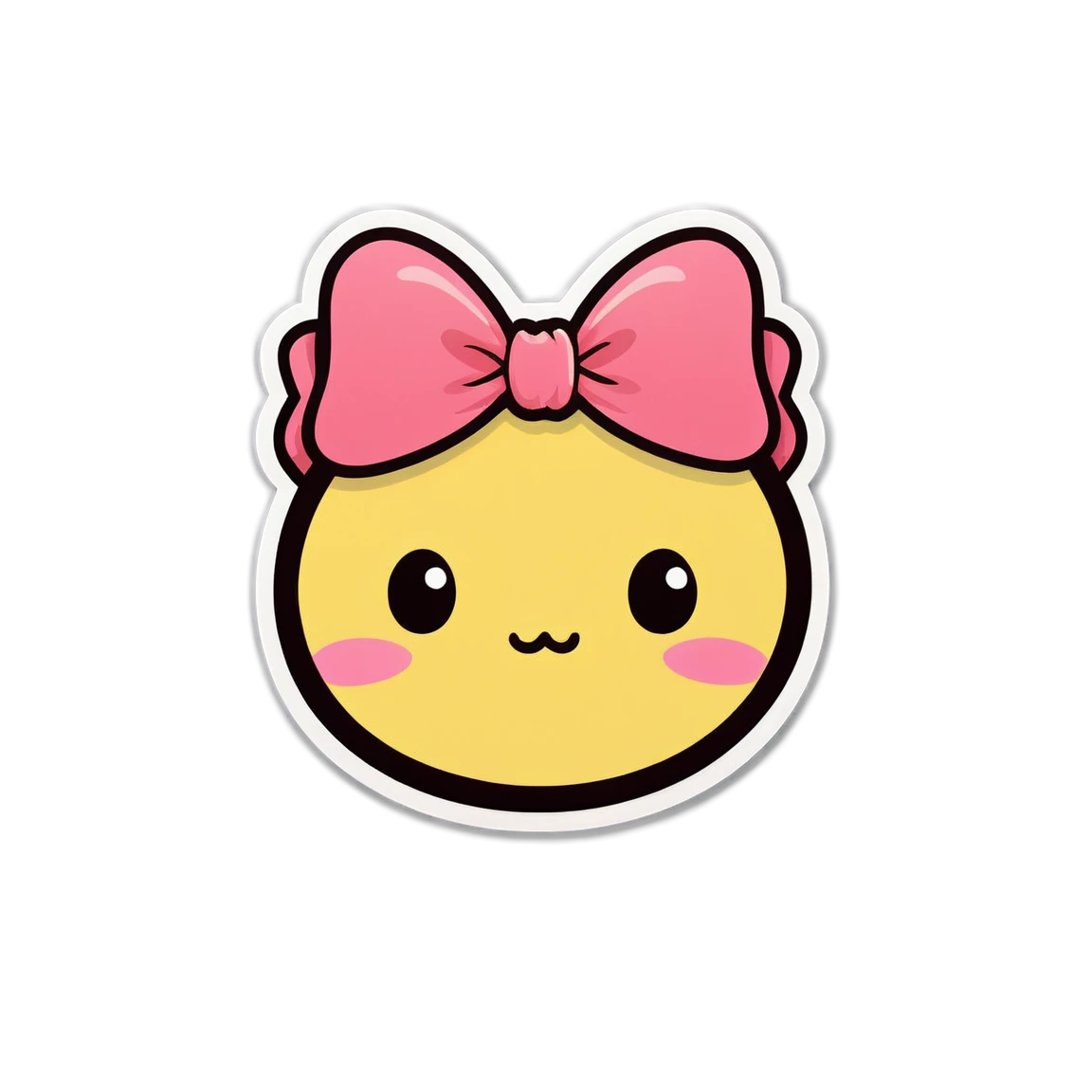 Kawaii sticker with a bow