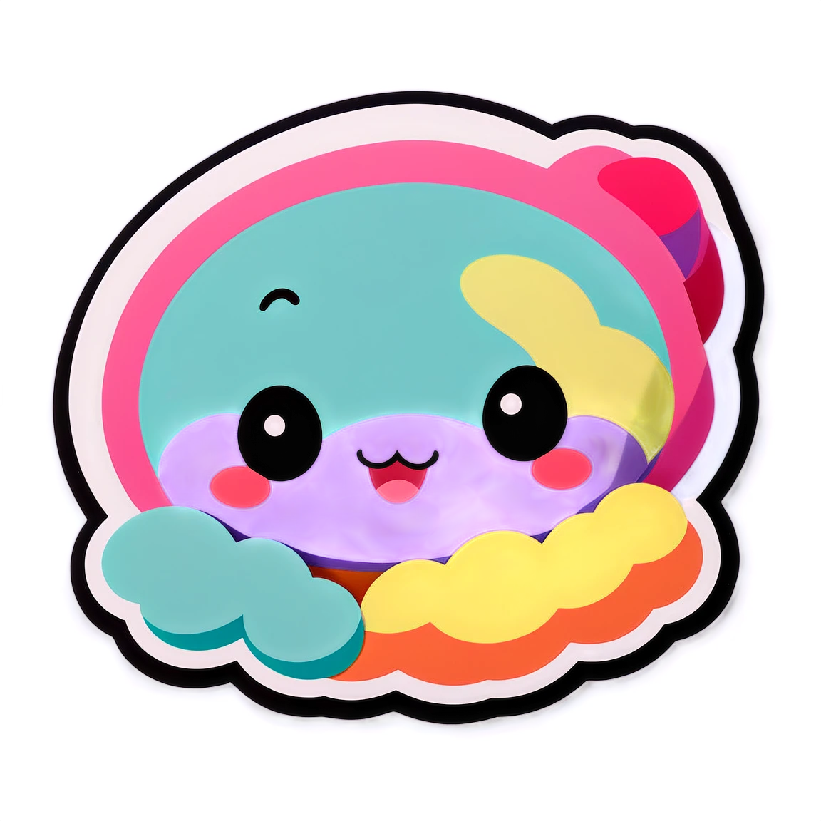 Kawaii sticker with pastel colors