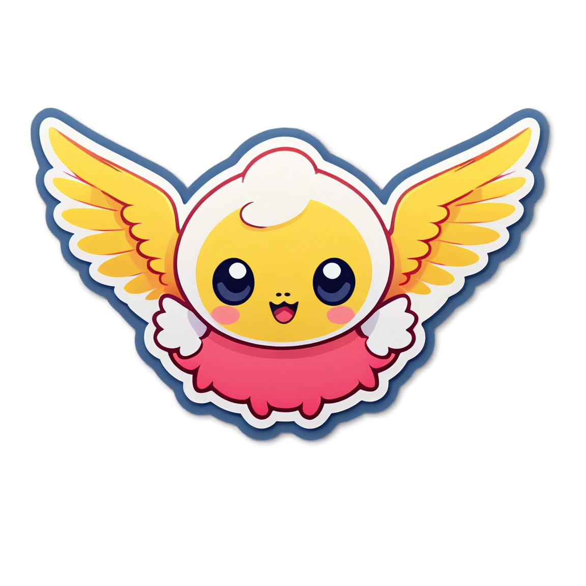 Kawaii sticker with tiny wings