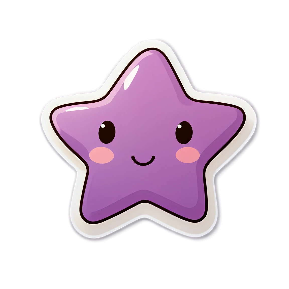 Kawaii sticker with a tiny star