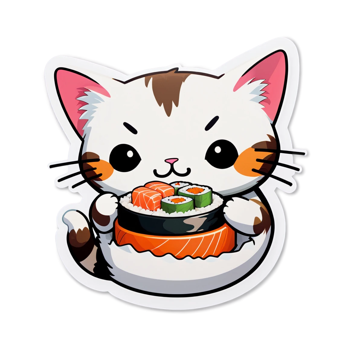 Playful, kawaii cat sticker