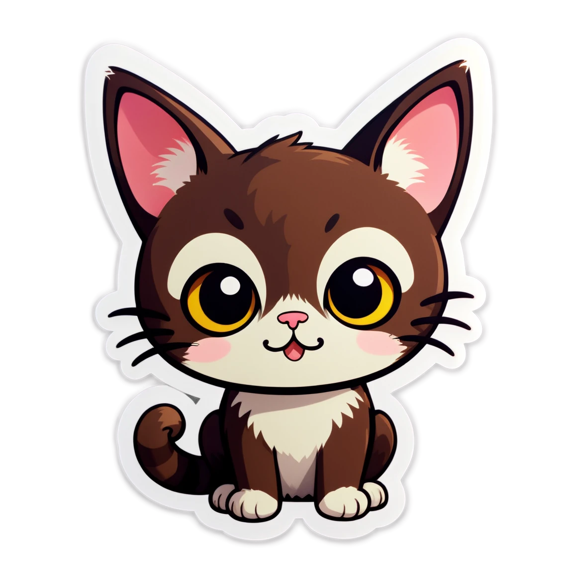 Brown puppy, kawaii cat sticker