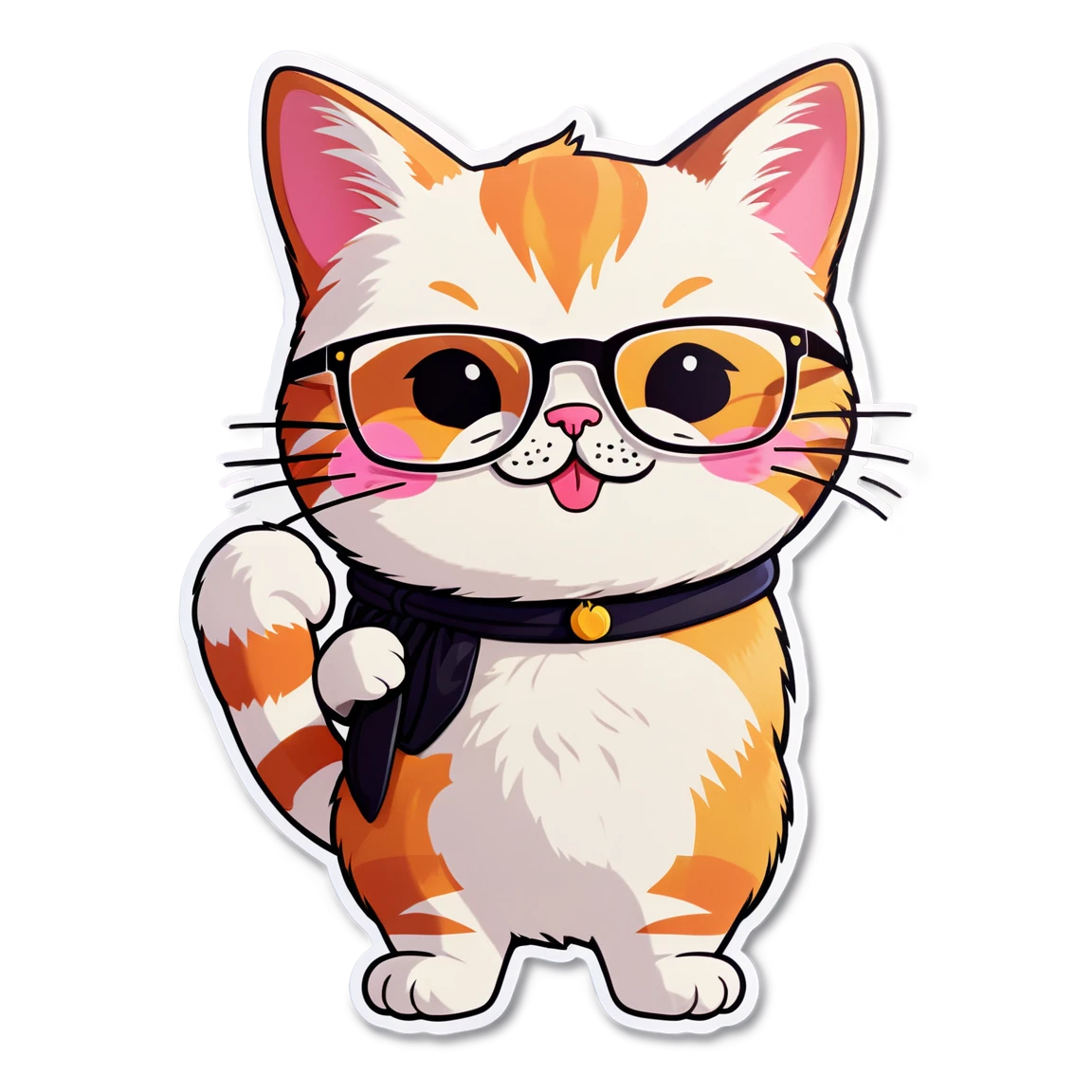 Cat goggles, kawaii cat sticker