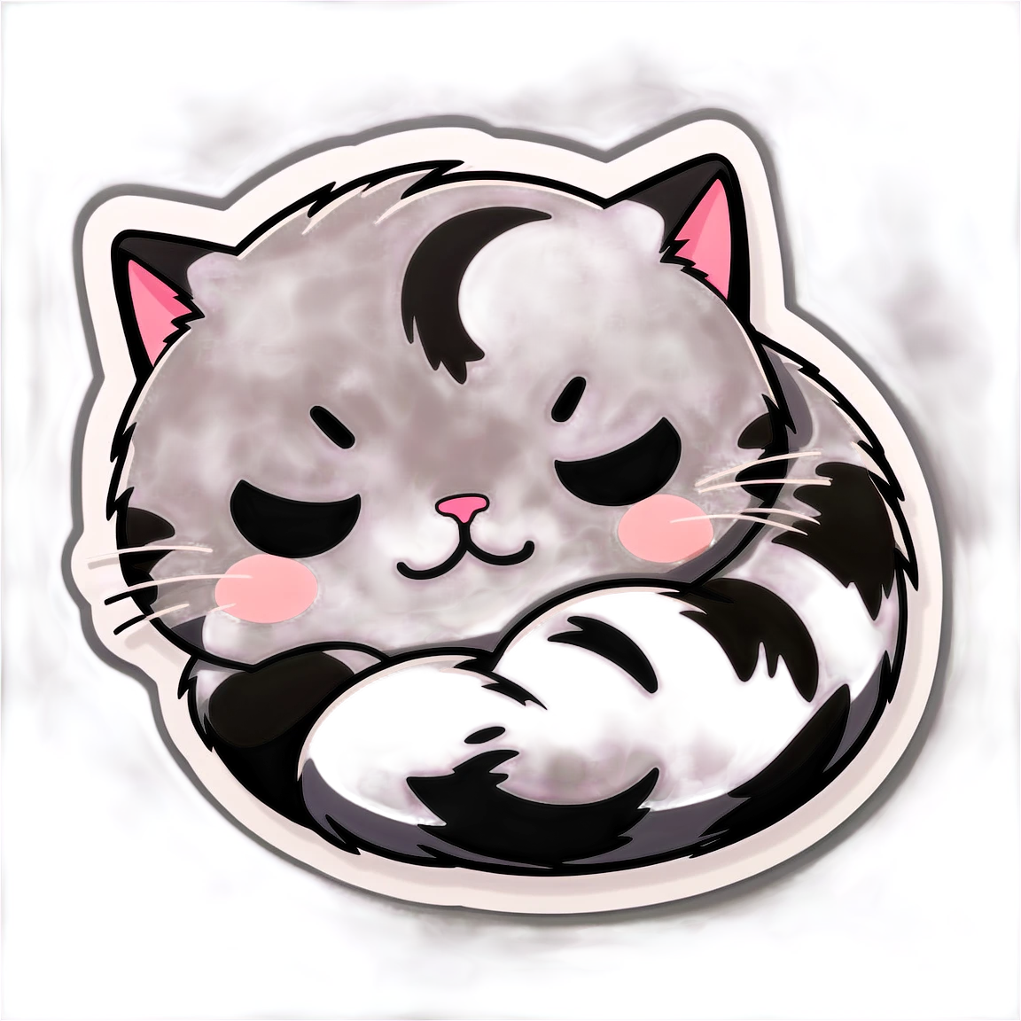 Cat sleeping, kawaii cat sticker