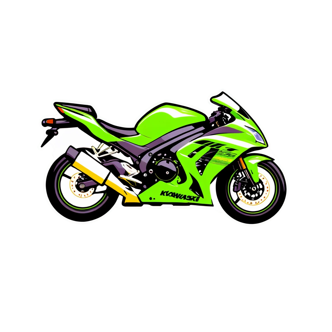 Kawasaki speeding, motorcycle sticker, Kawasaki sticker