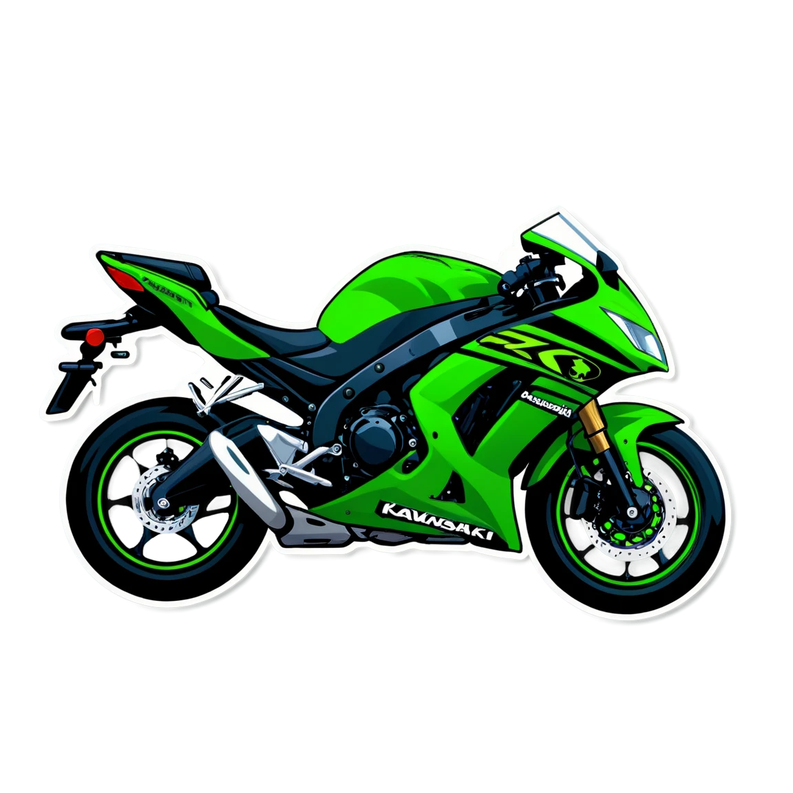 Kawasaki exhaust smoke, motorcycle sticker, Kawasaki sticker